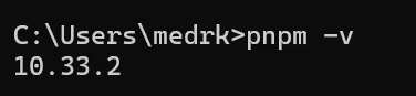 pnpmダウンロード確認