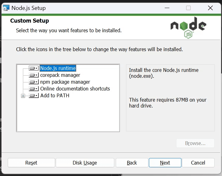 nodeインストーラー画面4