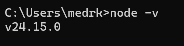 nodeバージョン確認